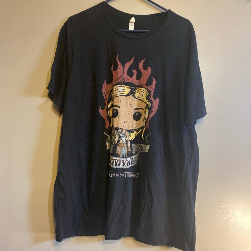 Game Of Thrones Funko Pop Men’s Black Crew Neck “ Win Or Die “ T-shirt‎ Size 2XL